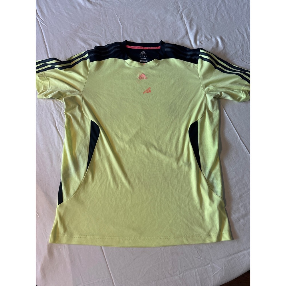 Adidas ClimaCool Training Shirt Mens Large Neon Lime Green Fair Stained Sport‎